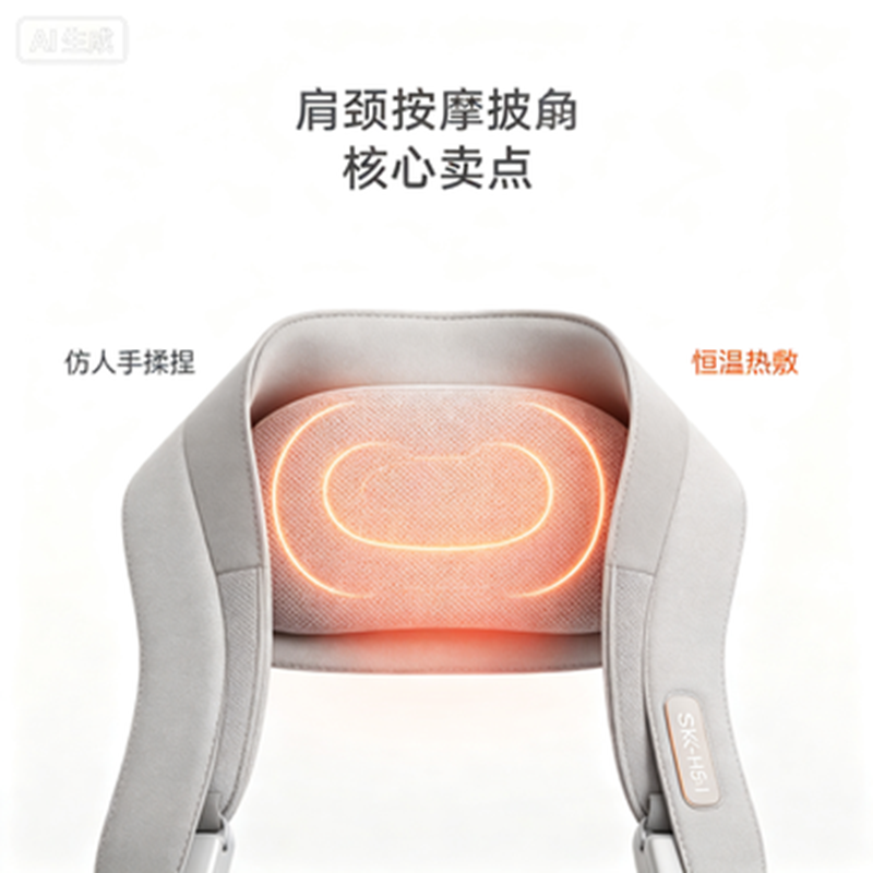 艾诗凯奇SKG H5-1揉捏按摩披肩颈部护理充插两用智能操控轻巧便携设计高清大图