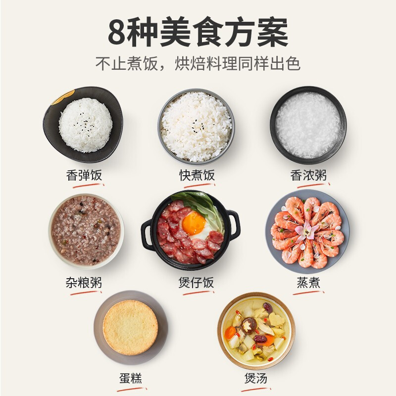 苏泊尔(SUPOR)电饭煲4L电饭锅多功能家用智能3-6人柴火饭不粘内胆蓝钻预约