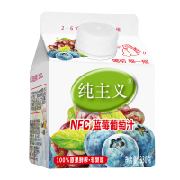 臻富果汁纯主义NFC纯果汁蓝莓葡萄混合原味饮品饮料330g*12瓶