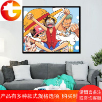 diy数字油彩画数字油画定制海贼王卡通动漫减压涂色手绘装饰画自
