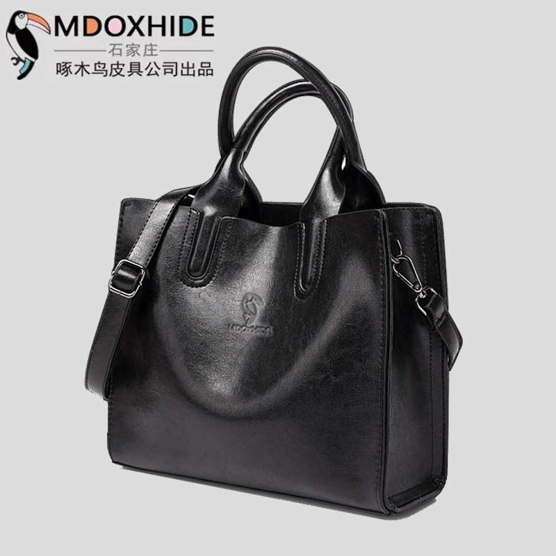 啄木鸟皮具公司真皮质感女时尚手提包优雅单肩包软皮女包mdoxhide