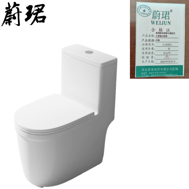 蔚珺牌坐便器马桶座式大便器白釉套