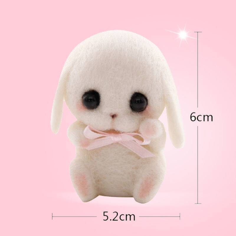 羊毛毡戳戳乐手工diy材料包小兔子小兔兔送男友创意小动物制作