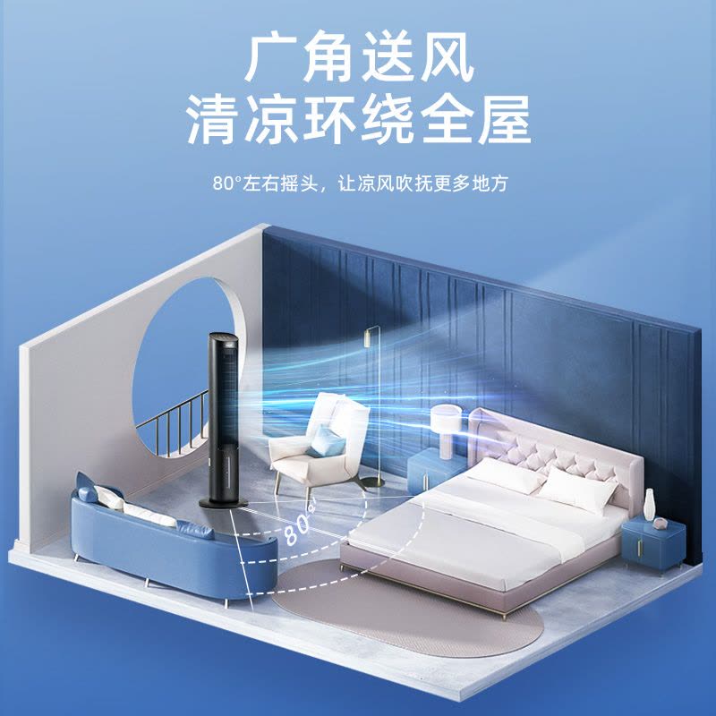 格力(GREE)冷风扇KS-04X60Dg家用水冷塔扇负离子客厅卧室节能遥控制冷小空调扇办公移动加湿空调扇图片