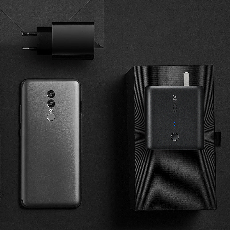 Anker超级充移动电源&充电器二合一(黑色)5000mAh 适用于苹果充电器 出门更省心