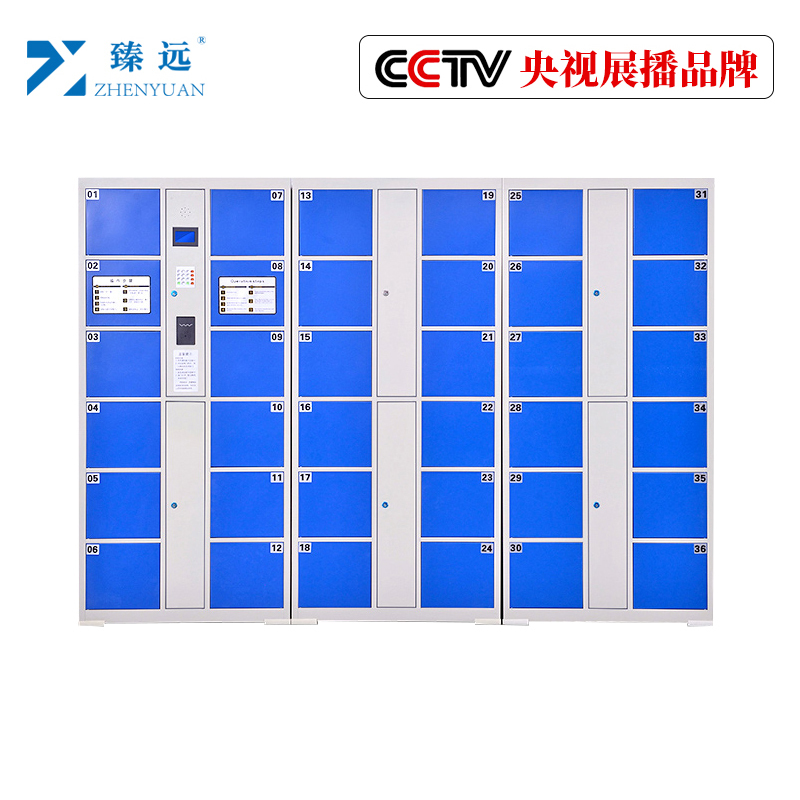臻远工厂车间电子存包柜智能储物柜寄存柜刷卡条码自编投币型储物柜 36门刷卡款