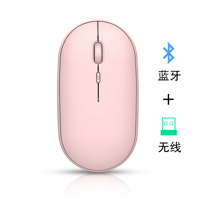 吉选(GESOBYTE)B15无线蓝牙双模鼠标 充电鼠标 安静办公苹果安卓电脑手机平板ipad低噪音通用女生可爱家用 粉