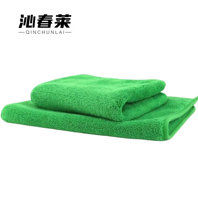 沁春莱加厚珊瑚绒抹布(绿色)30*30cm/条高清大图
