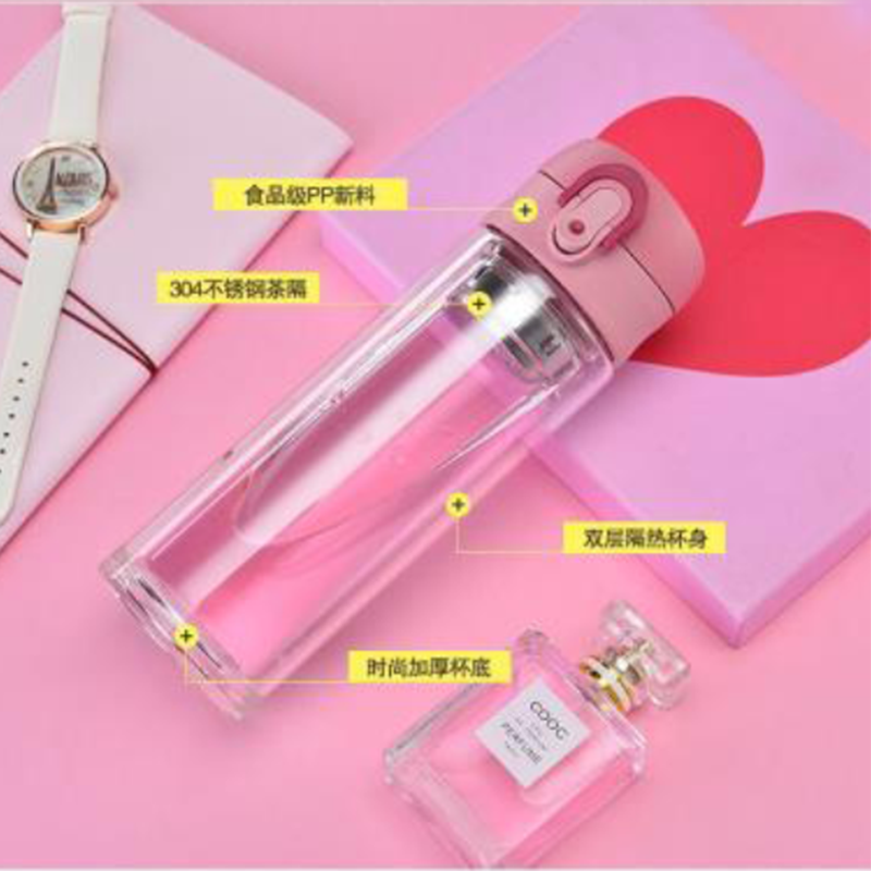 企购优品茗华双层水晶玻璃杯 300ML