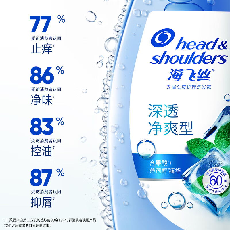 海飞丝 止痒去屑洗发水 深透净爽型80g 头皮护理控油洗发水试用装高清大图
