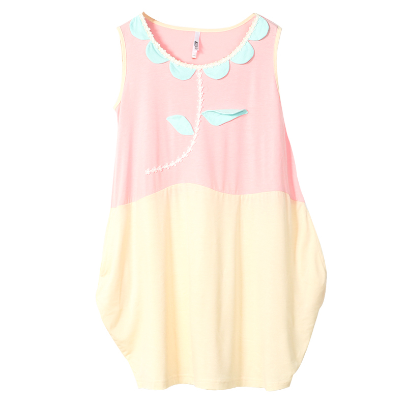 红豆居家(Hodohome)夏季女士居家服睡裙女式针织印花背心裙