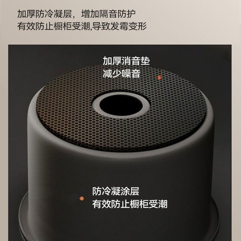 浪鲸圆形水槽304不锈钢吧台阳台厨房洗菜盆小尺寸水槽小单槽纳米抑菌