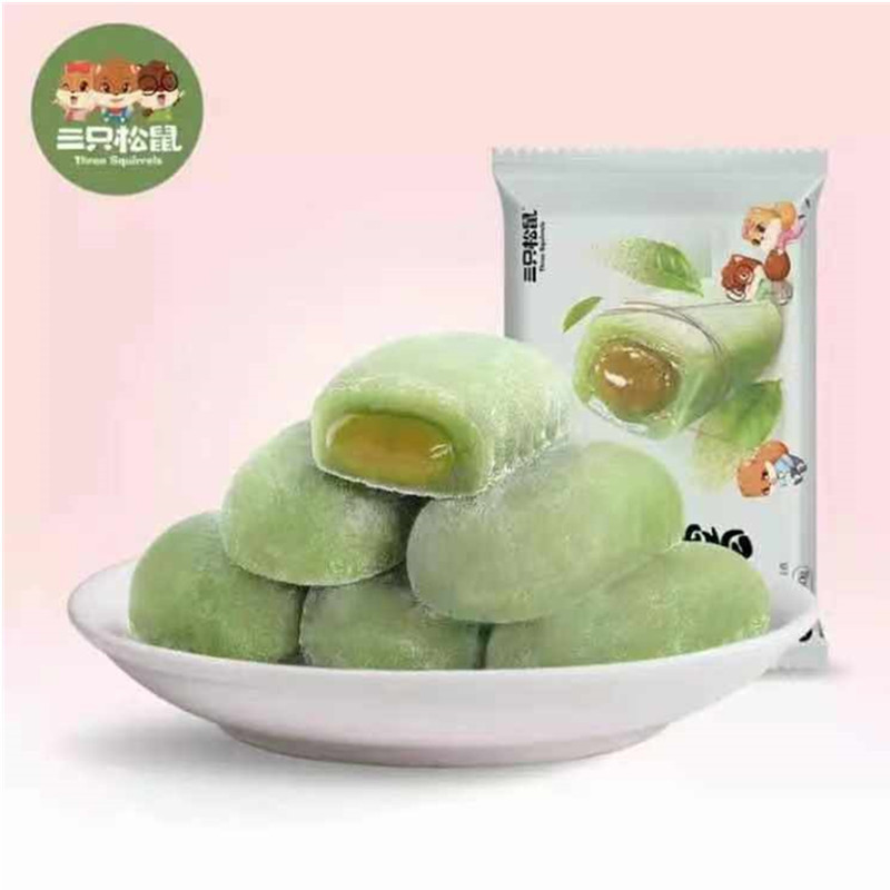 三只松鼠和风抹茶夹心麻薯150g每袋糕点心美食零食干吃汤圆视频