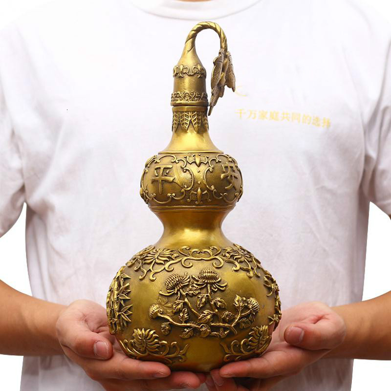美帮汇铜葫芦铜开口八卦葫芦摆件客厅玄关家居装饰品摆设高清大图