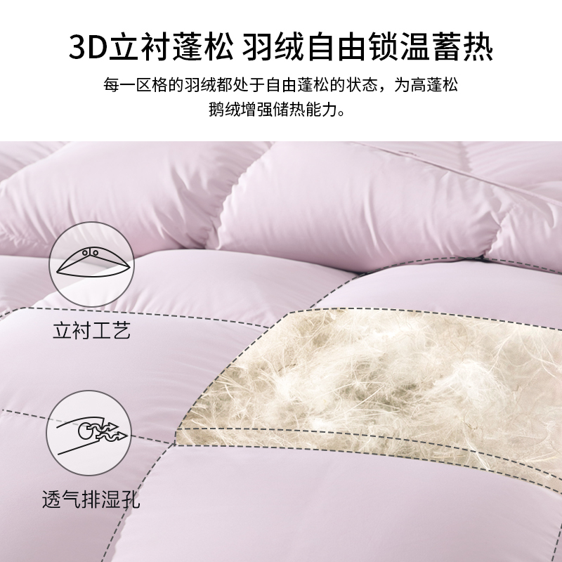 梦洁(MENDALE) 白鹅绒被鹅毛羽绒被子冬季冬被芯加厚保暖冬被