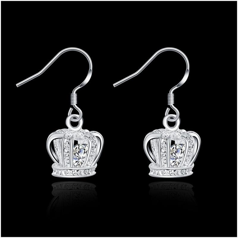 E081Women silver plated earring镀925纯银日韩时尚创意耳环饰品