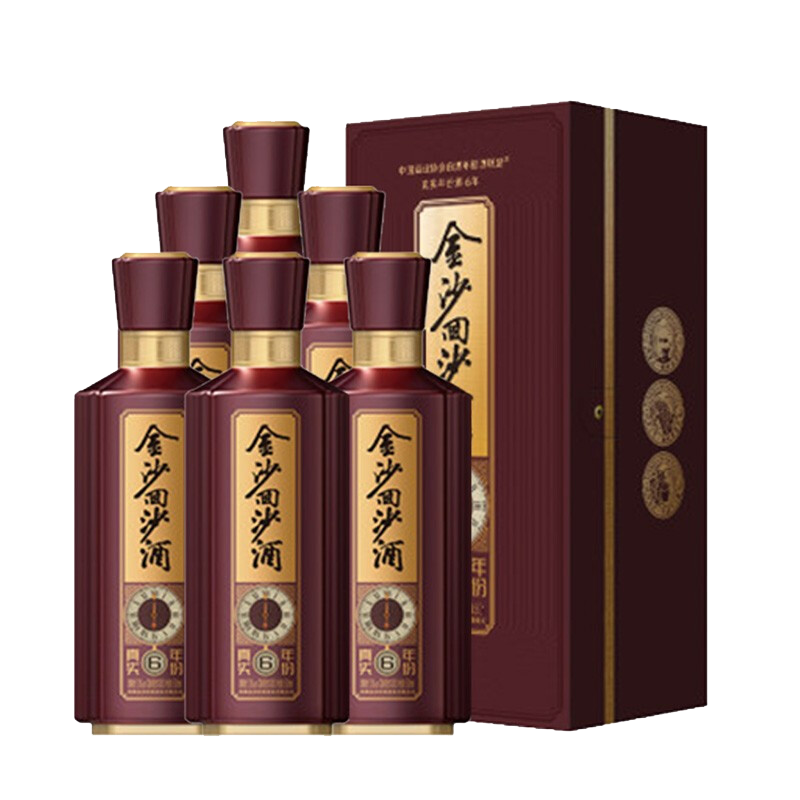 金沙回沙酒 真实年份酒(6年)53度 500ml *6整箱
