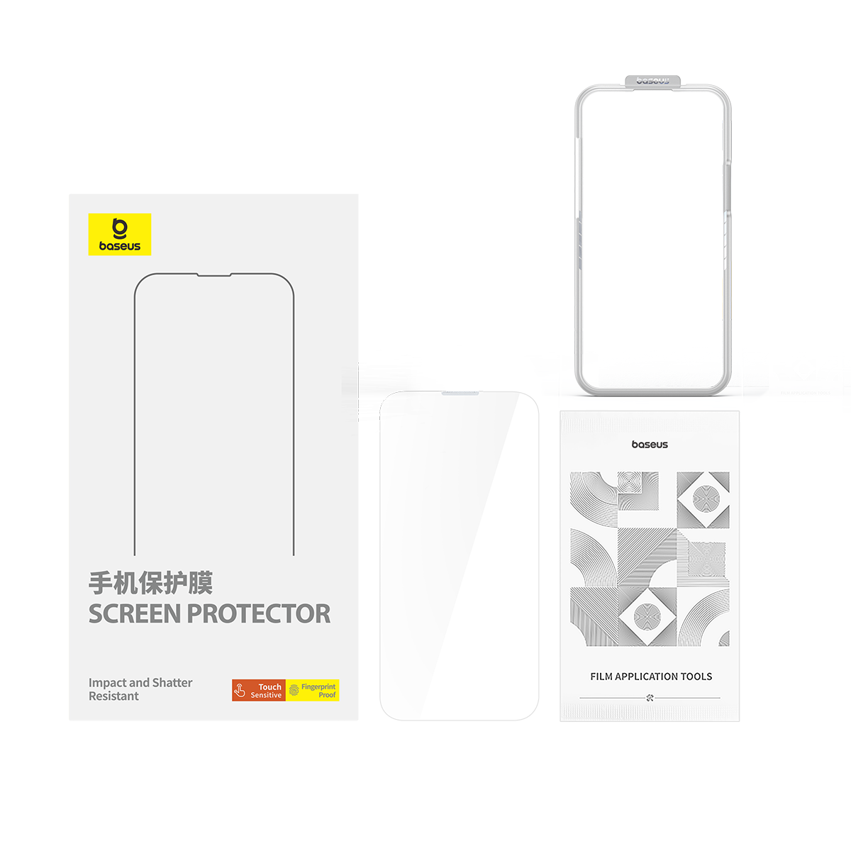 倍思 晶瓷系列 一体防尘 全屏 高清 钢化膜-适用于iphone 15透明高清大图