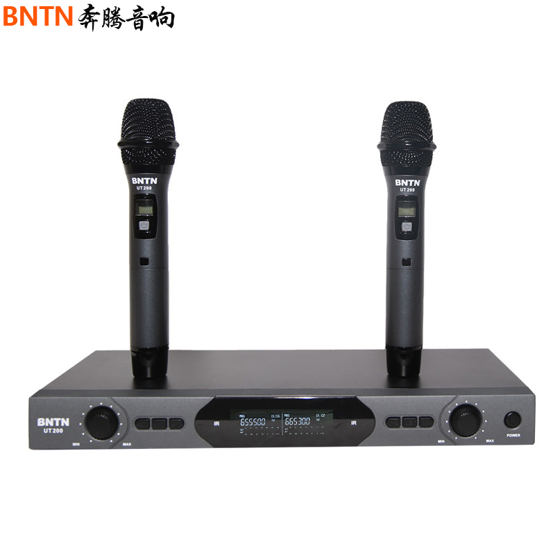 奔腾(BNTN)专业U段一拖二无线话筒 KTV音响麦克风 家庭影院 专业卡拉ok话筒 手持麦克风2只 UT-200高清大图