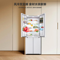 上菱439升十字对开四开门全空间净味大容量家用电冰箱 60cm超薄平嵌底部前置散热BQE439PWFL(岩白)