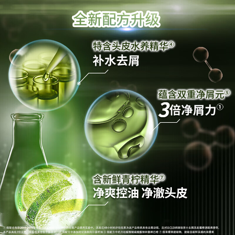 清扬(CLEAR)清爽控油去屑洗发水 多效水润型白瓶940g 头皮护理玻尿酸 C罗洗头膏高清大图