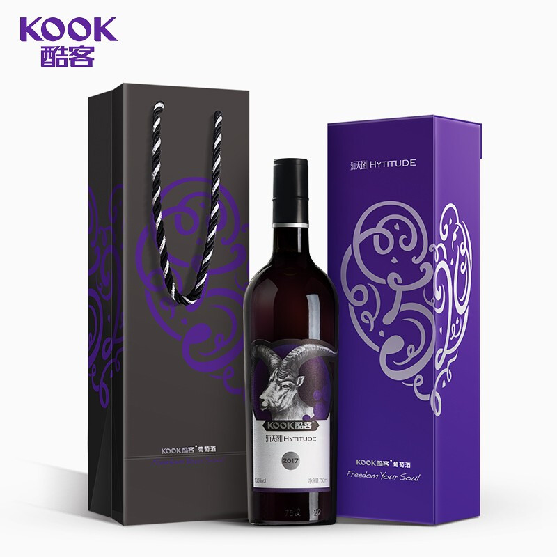 [任贤齐推荐]酷客KOOK 海天图Hytitude干红葡萄酒定制款13.5度750mL单支礼盒装