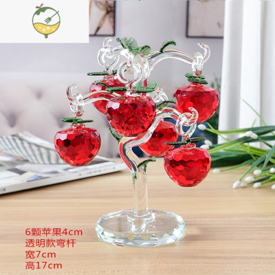 YICHENG水晶苹果树平安树客厅创意装饰礼物玄关电视柜酒柜家居装饰品摆件