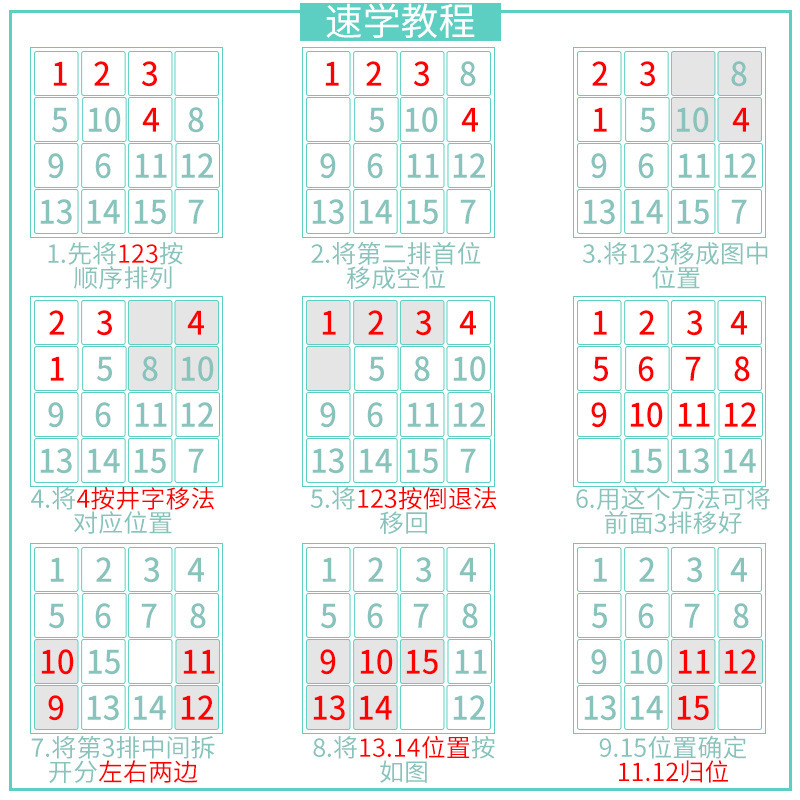 三国数字华容道磁力数字迷盘儿童节玩具小学生滑动拼图益智玩具礼