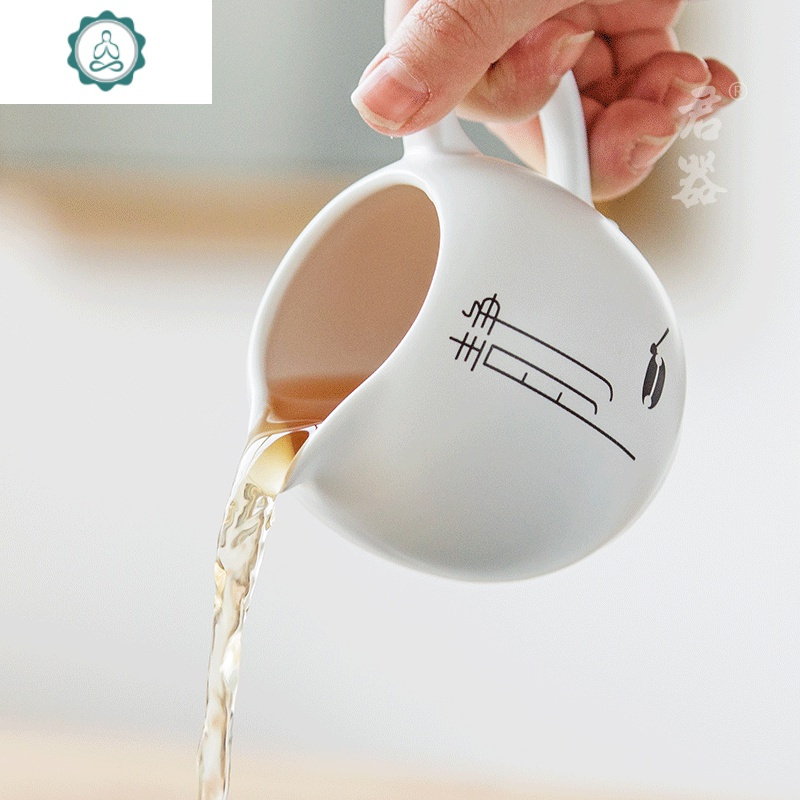 白瓷公道杯茶漏套装陶瓷功夫茶具茶海茶滤茶道分茶器禅意公杯 封后 [福]美人公道杯+简约茶滤
