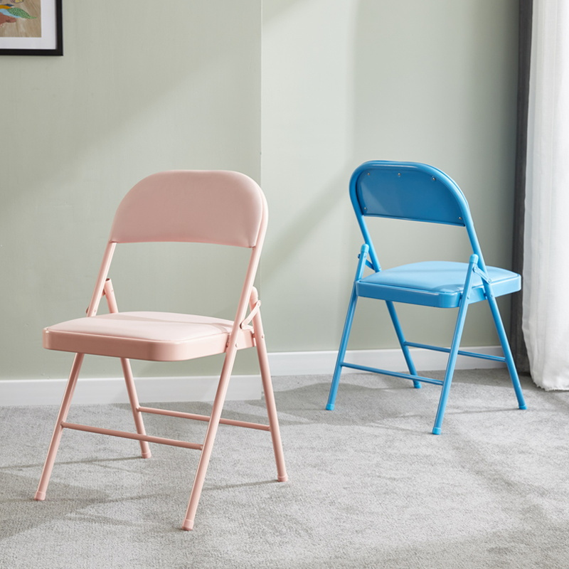 折叠椅子靠背家用便携简易凳子电脑办公室会议座椅宿舍餐椅培训椅