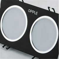 欧普led双头筒灯嵌入式格栅灯家用吊顶天花射灯长方形商用斗胆灯