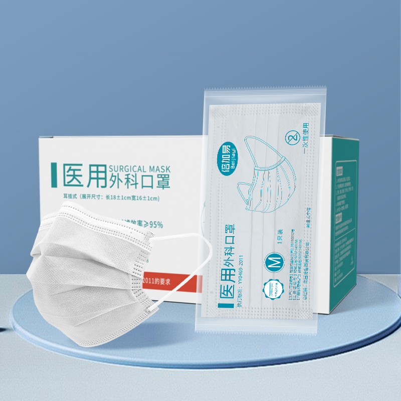 [夏季薄款]医用外科无菌口罩医疗三层防护轻薄透气防尘医生防病菌独立包装
