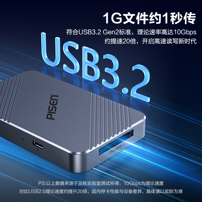 品胜USB/Type-C读卡器3.2高速适用CFeA/CFeB/SD4.0/TF内存卡支持索尼佳能相机苹果16手机无人机