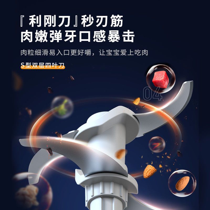 双档双层刀(薄荷绿-大容量玻璃碗) 海尔绞肉机家用电动小型绞肉馅机全自动搅拌机多功能绞菜料理机