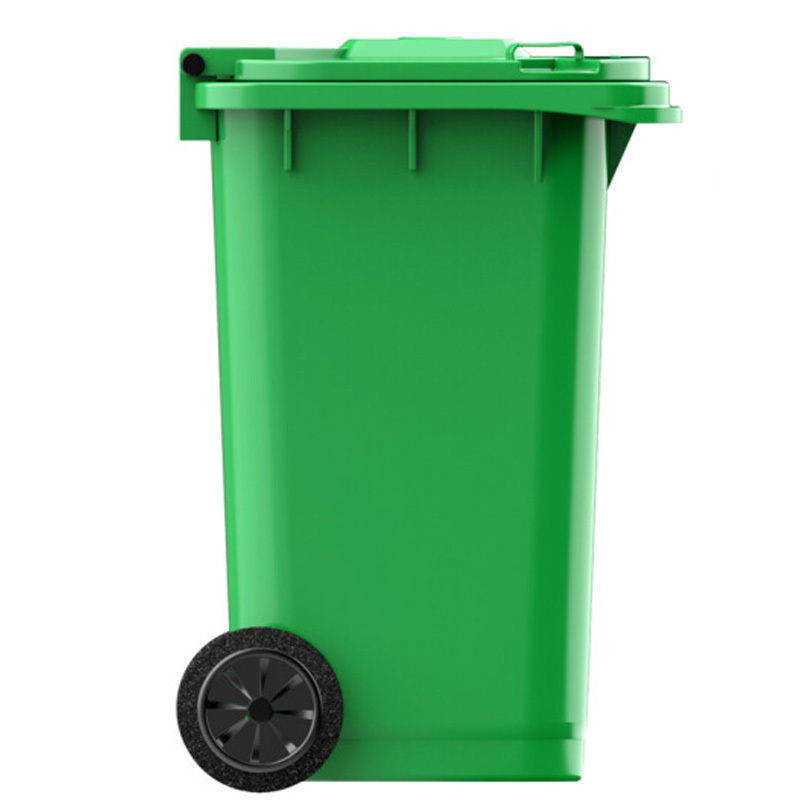 带盖翻盖环卫户外垃圾桶酒店 大号商用绿色带轮 120L