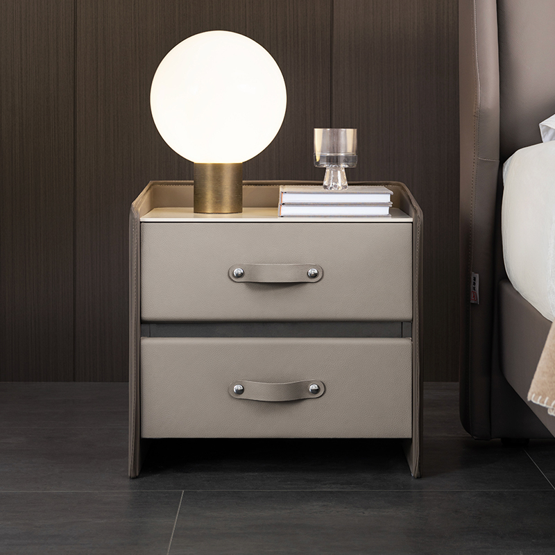 芝华仕cheers芝华仕意式极简岩板床头柜家用卧室简易小型收纳抽屉储物