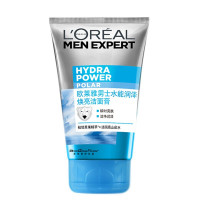 欧莱雅 男士专用洗面奶水能润泽焕亮洁面膏100ml 大白熊洗面奶男
