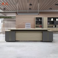 质凡 轻奢老板办公桌简约现代主管桌 2400*1900*750
