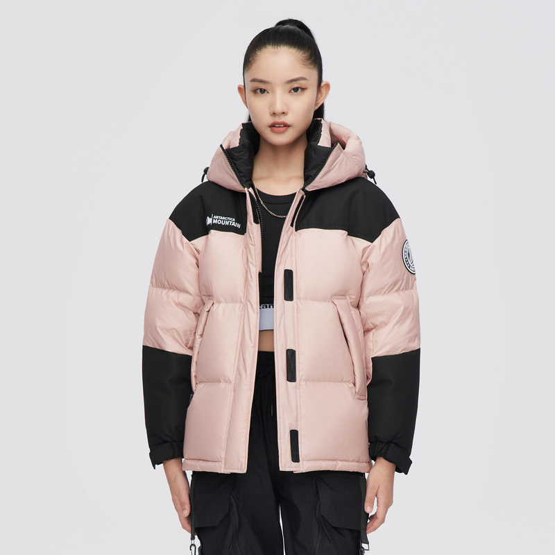 波司登2021年冬季新款情侣羽绒服中性短款时尚运动系列时尚拼色连帽