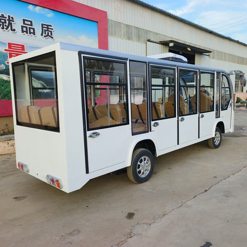 慕爵四排11座电动巡逻车四轮观光车全方位监控系统图片