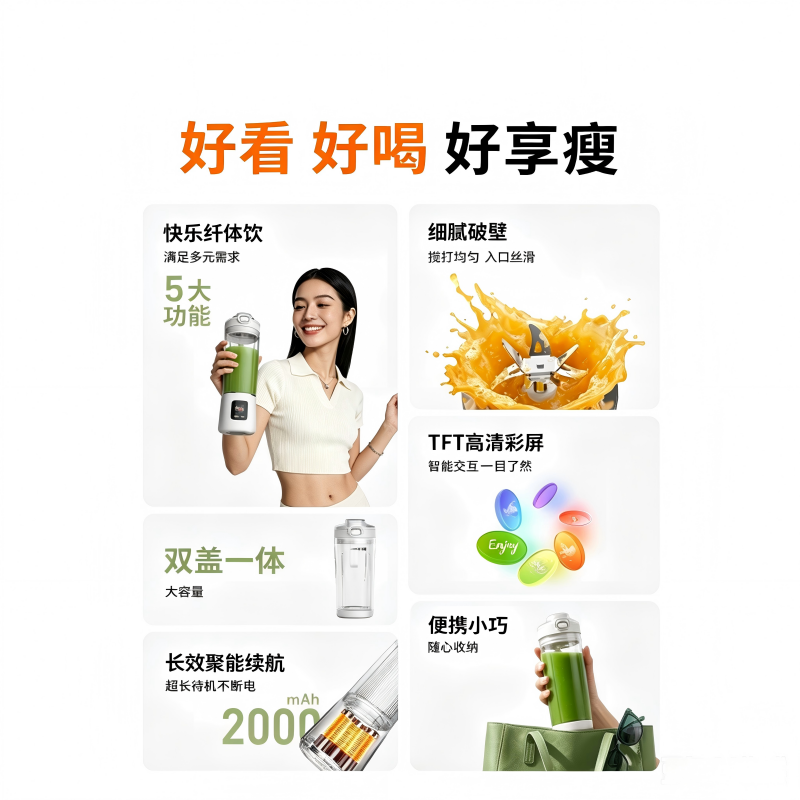 九阳榨汁杯L5-LJ670家用榨汁机小型便携式鲜榨果汁机水果蔬迷你奶昔杯新款高清大图