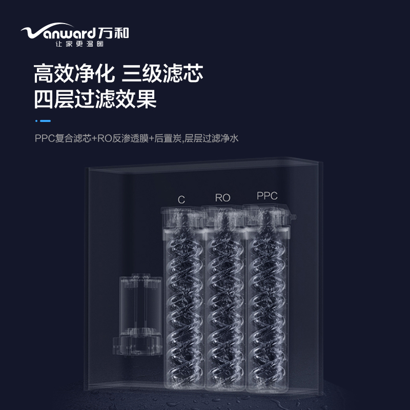 万和(Vanward) VRO-C73净饮一体机 2000升大容量厨下式智能滤芯报警设计高清大图