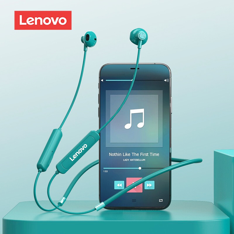 联想lenovosh1无线蓝牙耳机颈挂脖式运动跑步女款半入耳式超长续航