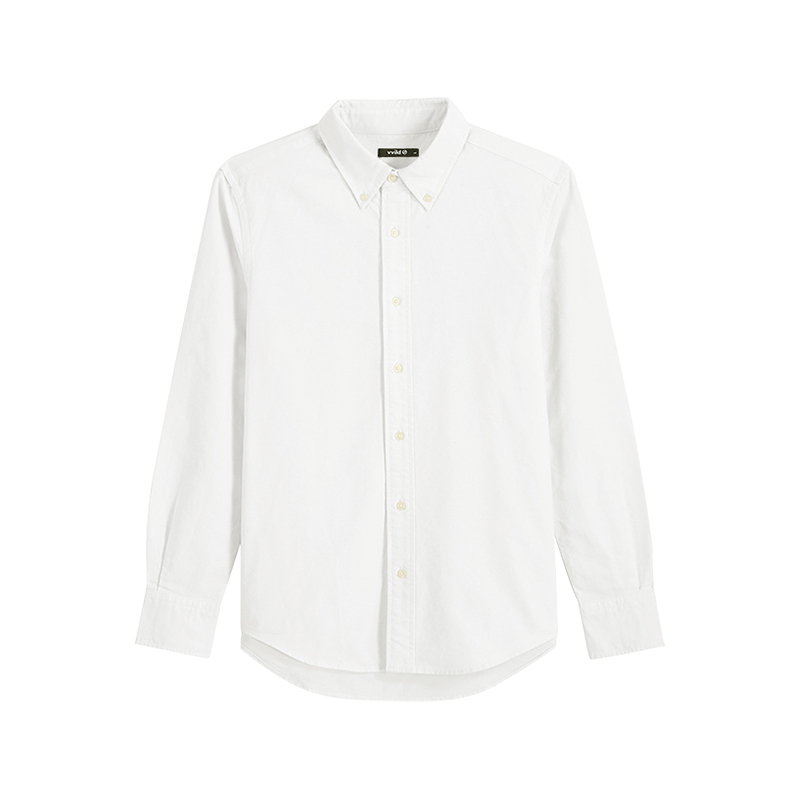 baluoshangvvild小野老罗同款牛津纺纯色白衬衫男春秋长袖立领商务