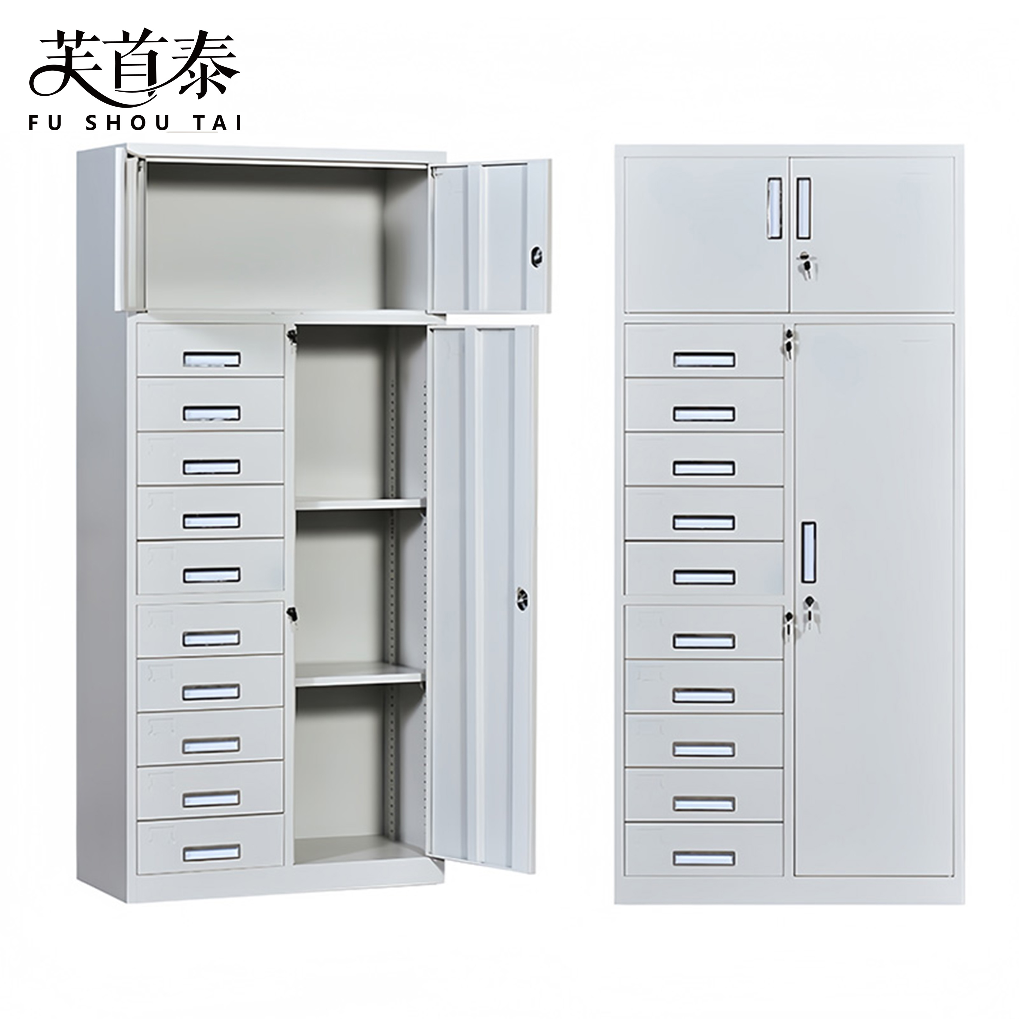 芙首泰多斗抽屉柜三门十斗850*390*1800mm台高清大图