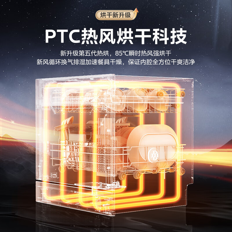 美的(Midea)洗碗机嵌入式10套台式E7pro台上灶下小型 全厨随心装 一级水效 母婴三星级消毒 热风烘干