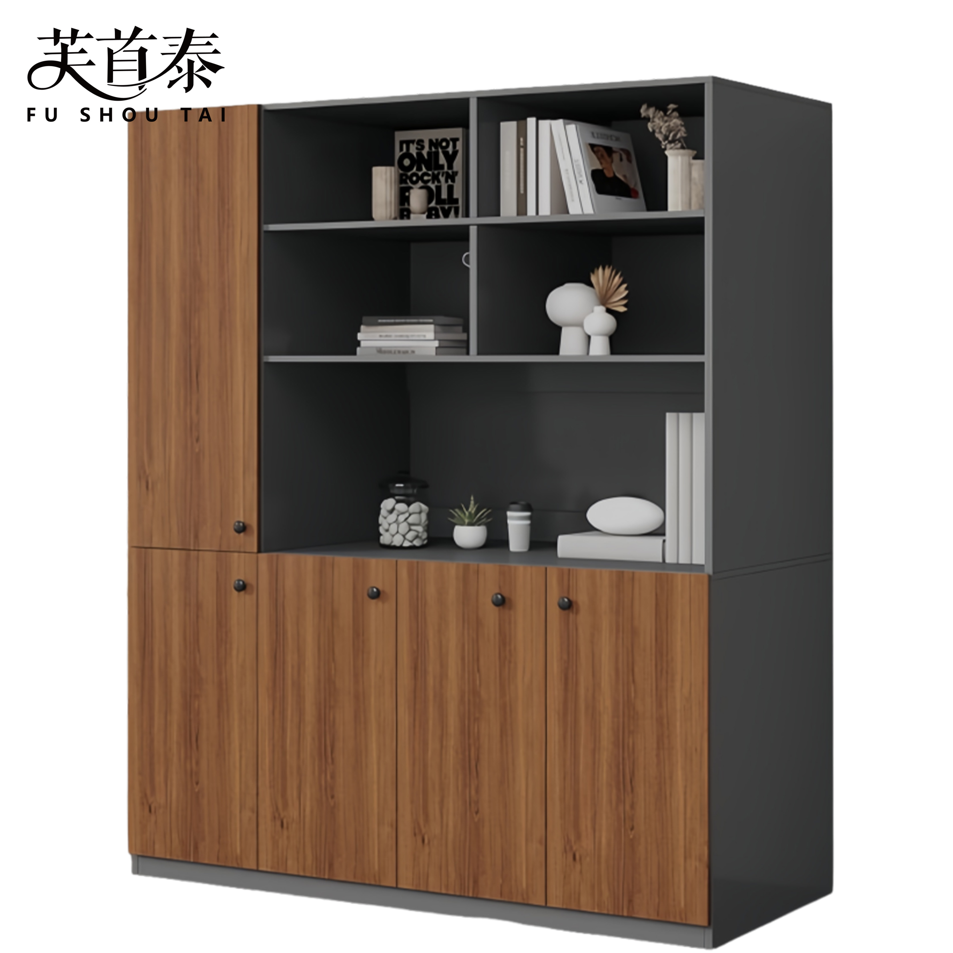 芙首泰书柜五门1200*320*1800mm个高清大图
