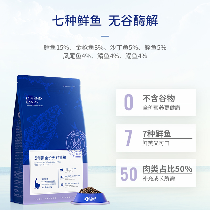 蓝氏(LEGENDSANDY)猫粮七种鱼15磅