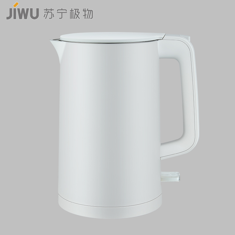 苏宁极物 无缝一体内胆 双层保温防烫 304食品级不锈钢 1.7L大容量 电热水壶 品牌温控器 自动断电 防干烧