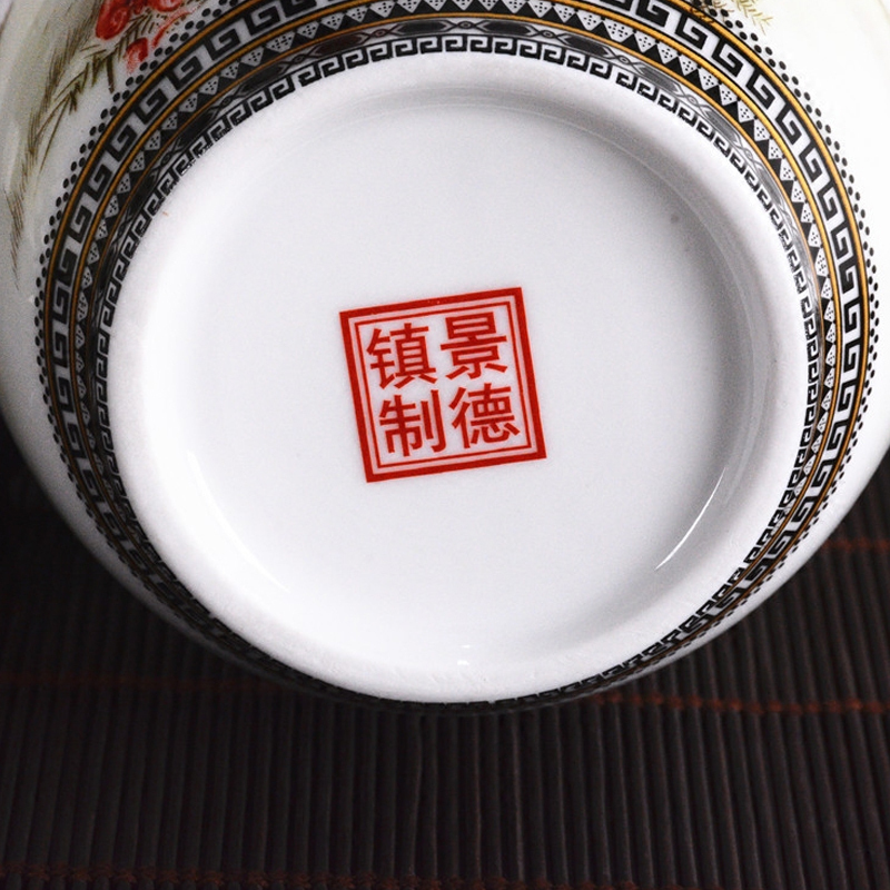 景德镇陶瓷器花瓶现代时尚家居花器客厅餐厅装饰工艺品花插摆件 竹报平安